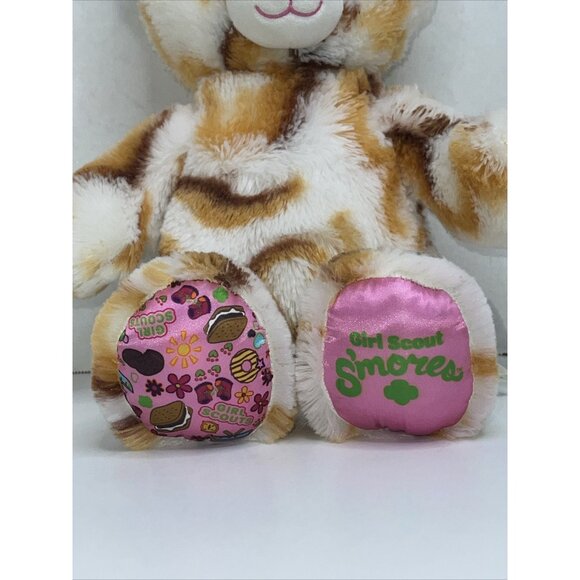 Build A Bear Workshop Girl Scout Smores Plush White Tan Brown swirl bear - Picture 3 of 12